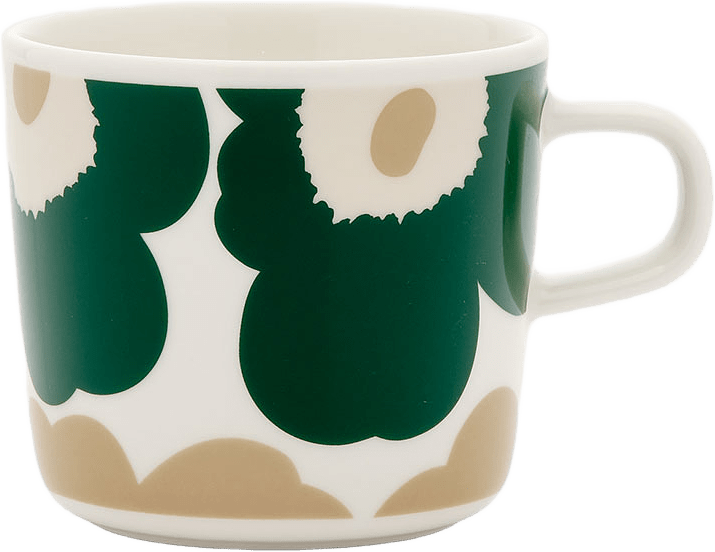 Unikko Kaffekopp 2 dl, från Marimekko, i färgen White, D.green, Beige, Lt.sand.