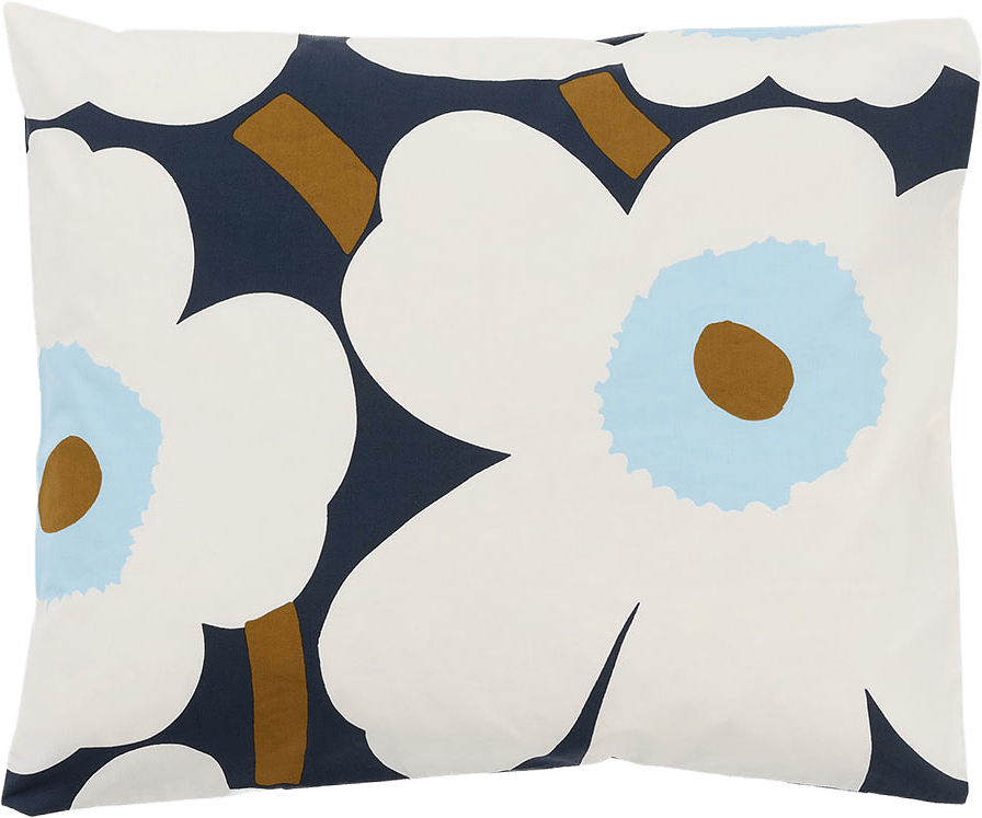 Unikko Kuddfodral 50x60 cm, från Marimekko, i färgen Blueberry, Off White, C.blue.