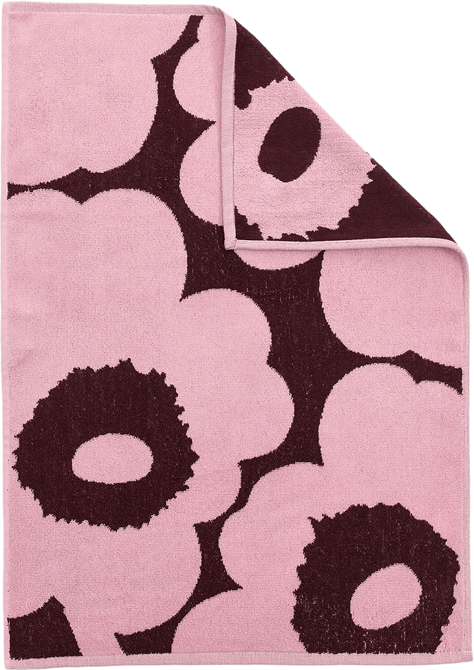 Unikko Handduk 50x70 cm, från Marimekko, i färgen Plum, Pink.