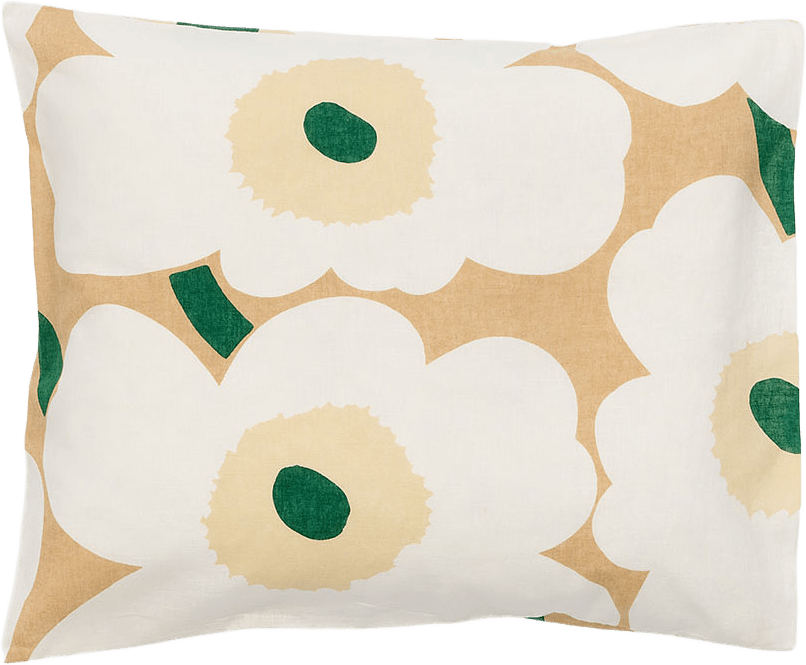 Unikko Kuddfodral 50x60 cm, från Marimekko, i färgen Sand, Off White, Hay, Emerald.