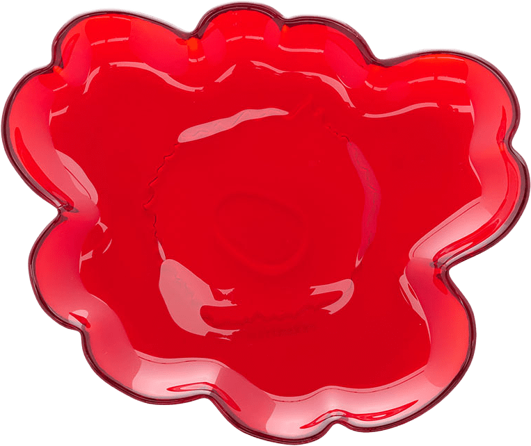 Unikko Glastallrik 20 cm, från Marimekko, i färgen Red.