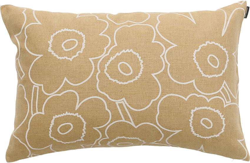 P.Piirto Unikko Kuddfodral 40x60 cm, från Marimekko, i färgen Straw, Off White.