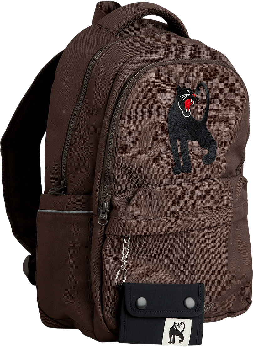 Panther school backpack, från Mini Rodini, i färgen Brown.