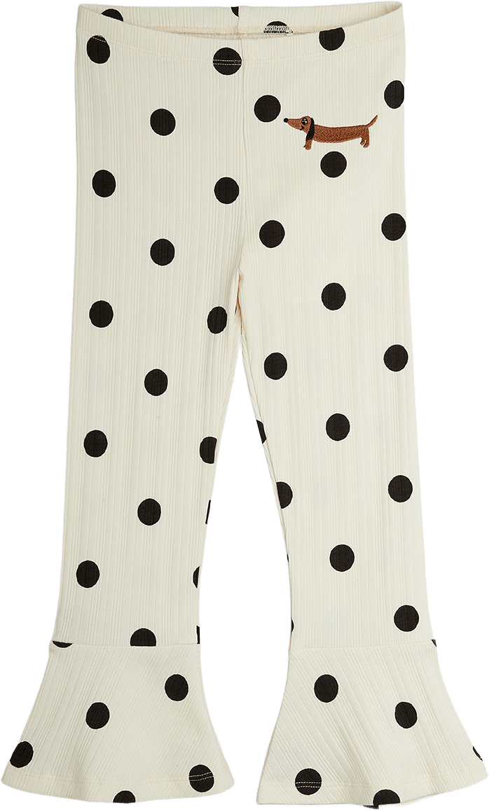 Dots dog flared trousers, från Mini Rodini, i färgen Off-white.