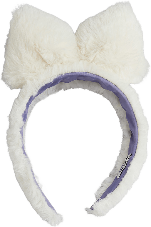 Faux fur bow headband, från Mini Rodini, i färgen Off-white.