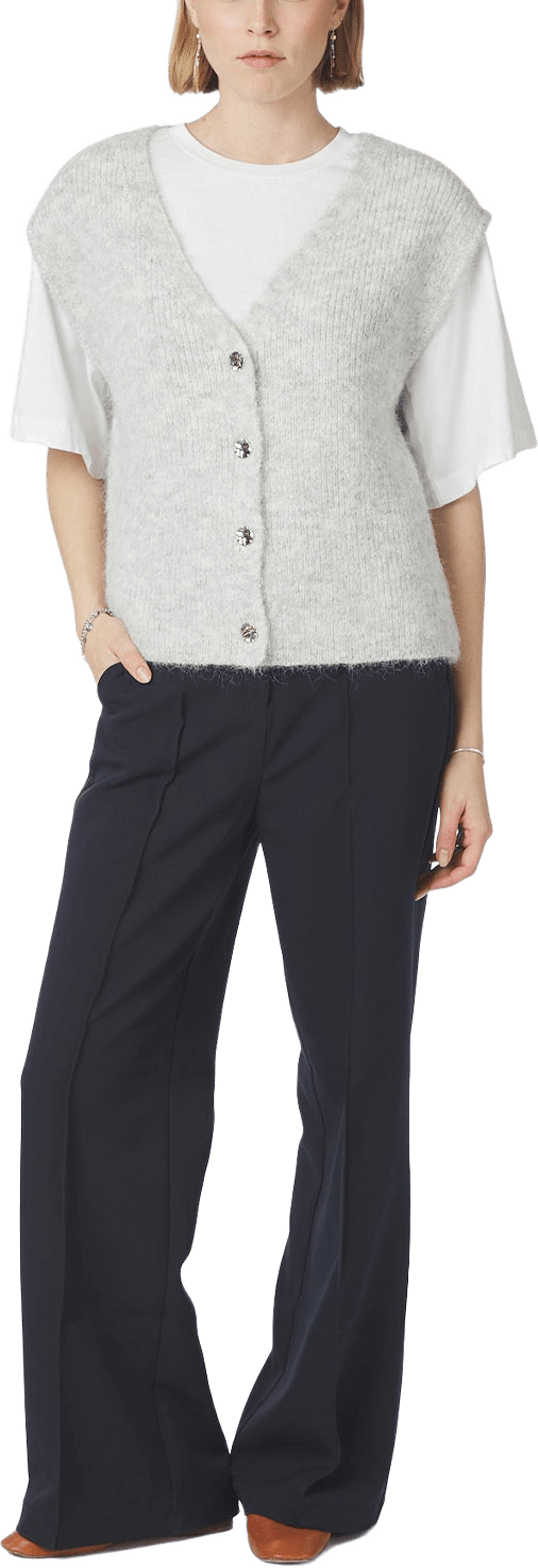 Xandra Knit Vest, från Neo Noir, i färgen Light Grey.
