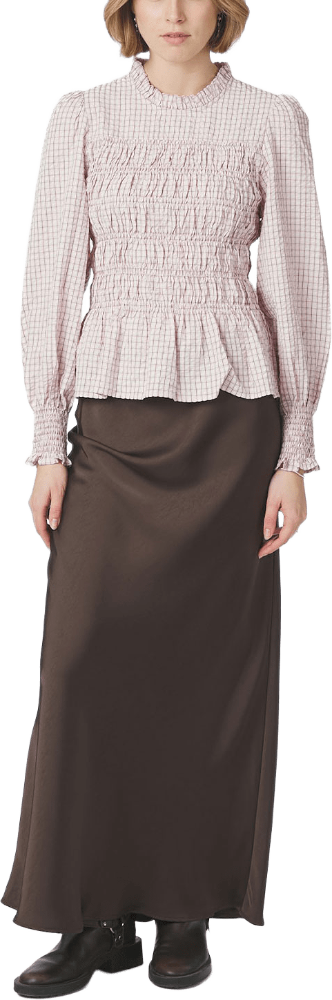 Possa Mini Check Blouse, från Neo Noir, i färgen Light Pink.