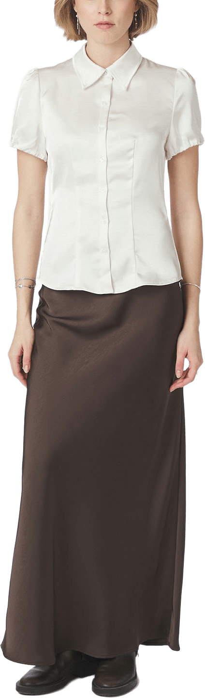 Lyselle Heavy Sateen Shirt, från Neo Noir, i färgen Pearl.