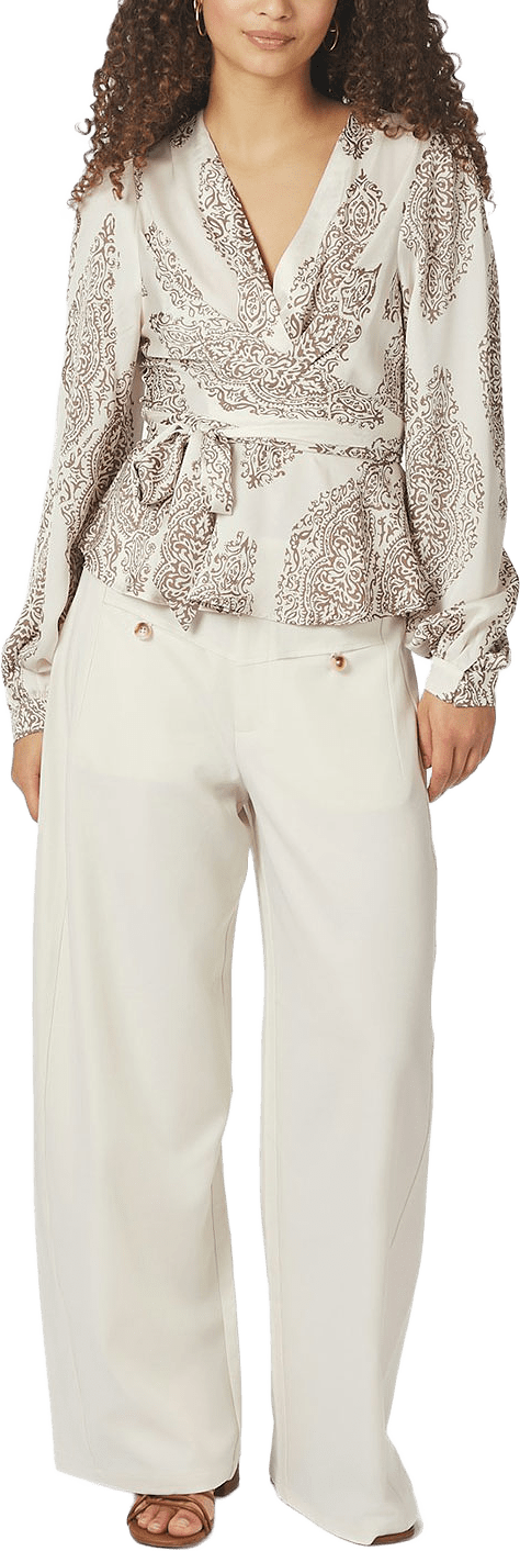 Rista Paisley Drop Blouse, från Neo Noir, i färgen Ivory.