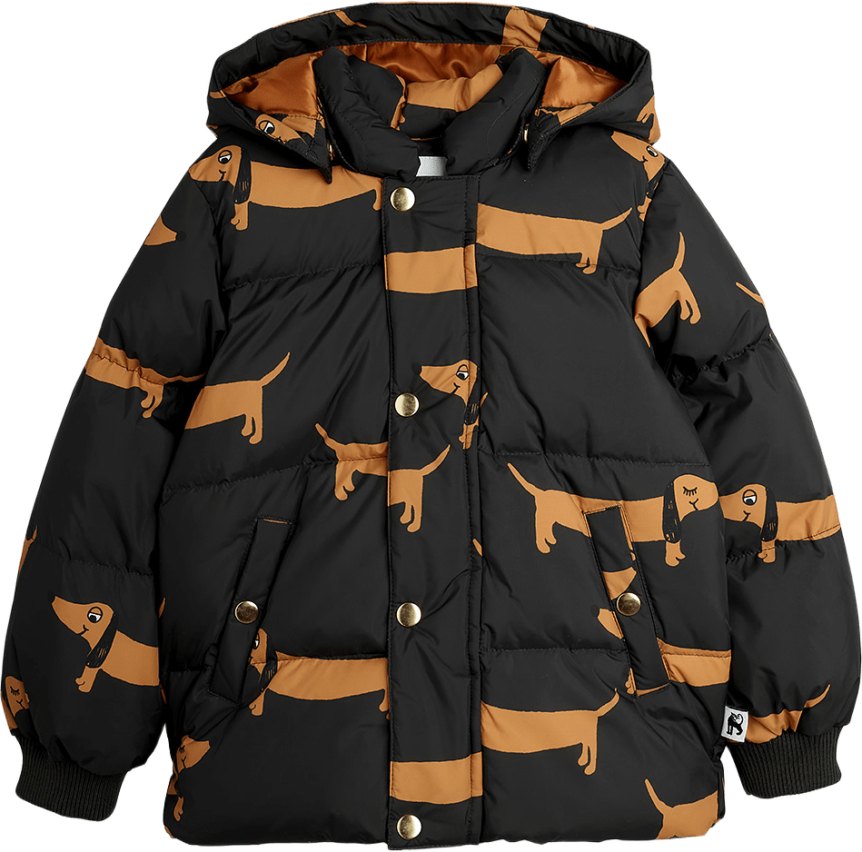 Dog Hooded Puffer, från Mini Rodini, i färgen Black.