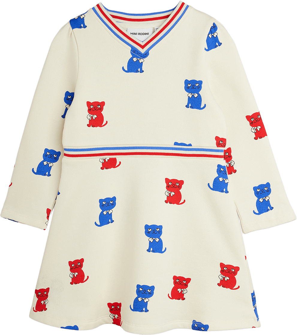 Kittens Sweatdress, från Mini Rodini, i färgen Off-white.