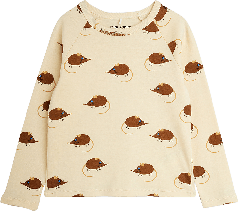 Elephant shrew Långärmad T-Shirt, från Mini Rodini, i färgen Beige.