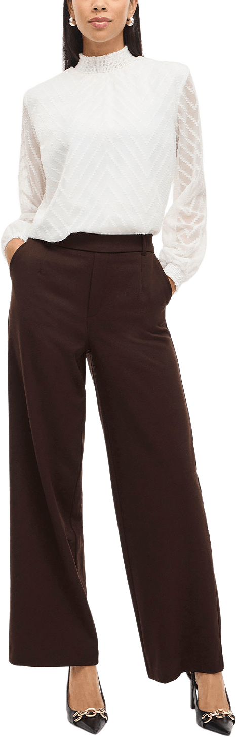Vivarone Hw Wide Pant, från Vila, i färgen Coffee Bean.