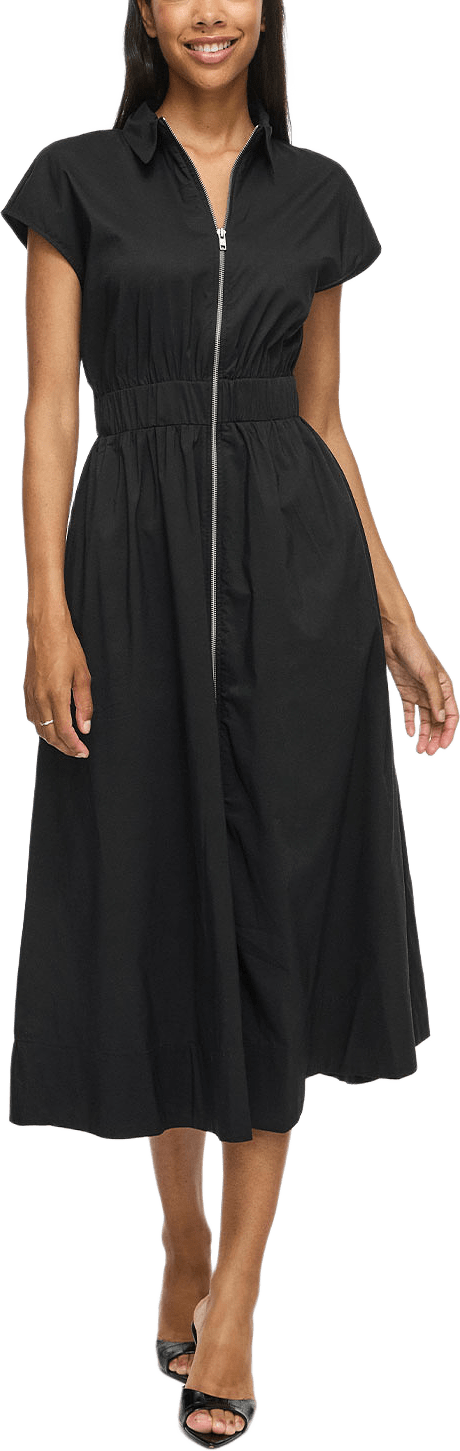 Vionelly Shirt Collar Midi Dress, från Vila, i färgen Black Beauty.