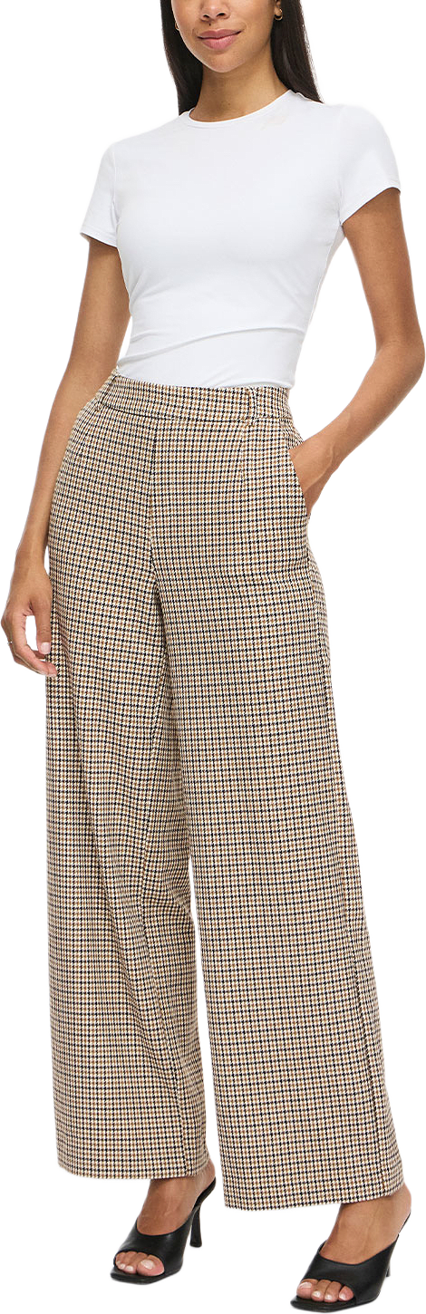 Vivarone Pattern Wide Pants, från Vila, i färgen Birch Houndstooth.