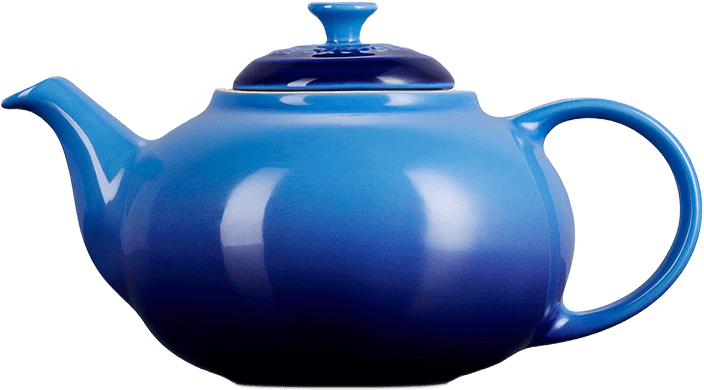 Signature stengods tekanna med filter 1.3L Azure, från Le Creuset, i färgen Azure Blue.