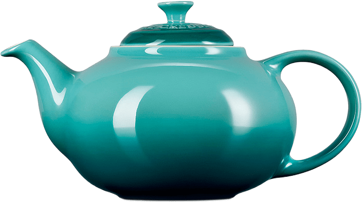 Signature stengods tekanna med filter 1.3L Bleu Riviera, från Le Creuset, i färgen Bleu Riviera.