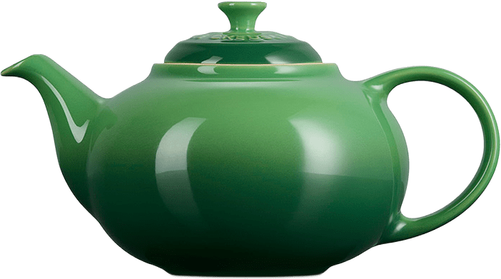 Signature stengods tekanna med filter 1.3L Bamboo, från Le Creuset, i färgen Bamboo Green.