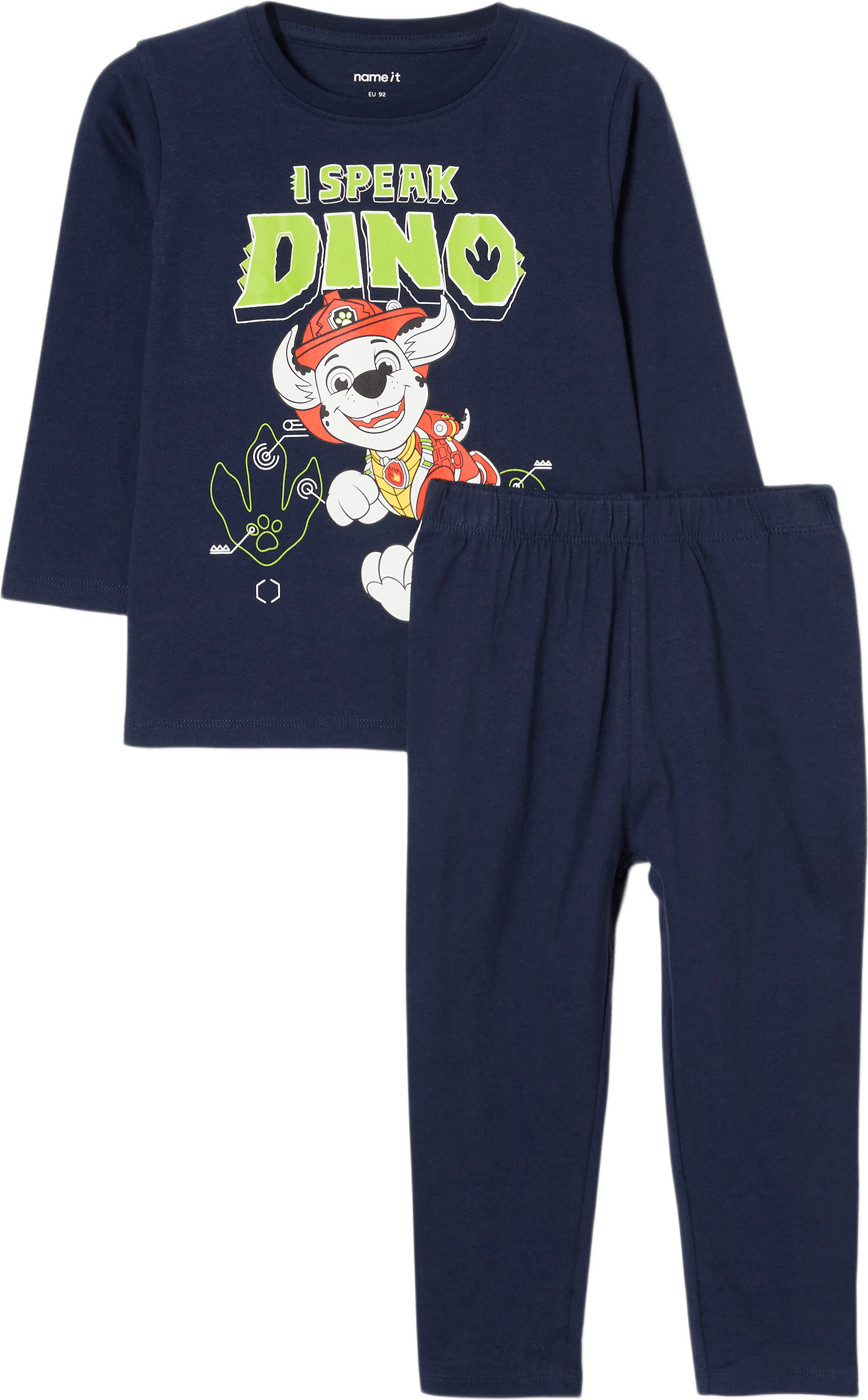 Pyjamas Paw Patrol Dino navy, från Name It, i färgen Navy Blazer.