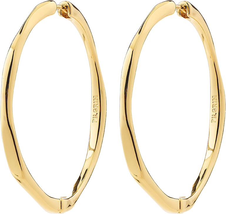 PRESENCE hoop earrings gold-plated, från Pilgrim, i färgen Gold Plated.
