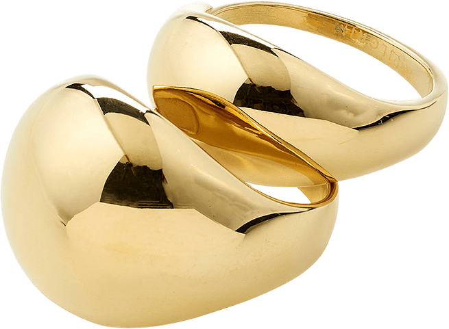 EVON rings, 2-in-1 set, gold-plated, från Pilgrim, i färgen Gold Plated.