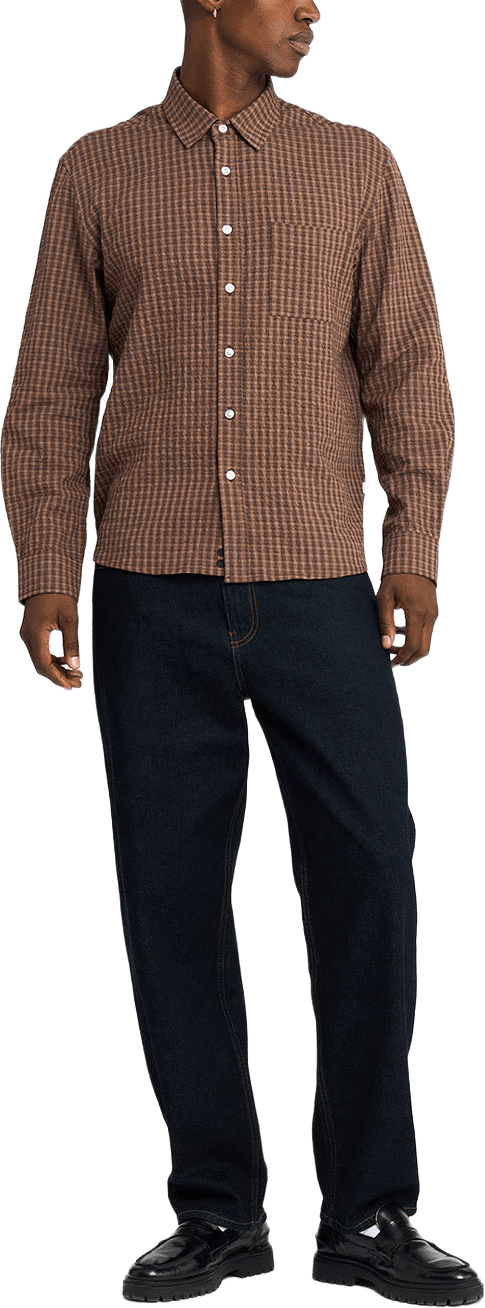 Rtkai Checked Shirt, från Resteröds, i färgen Brown.