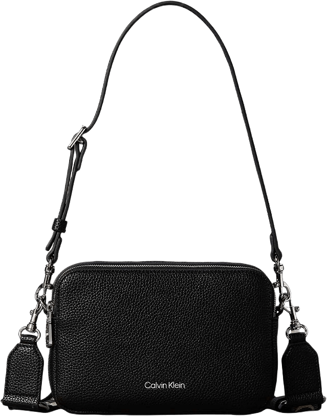 Webbing 2X Strrap Camera Bag, från Calvin Klein, i färgen Black/Shiny Nickel.