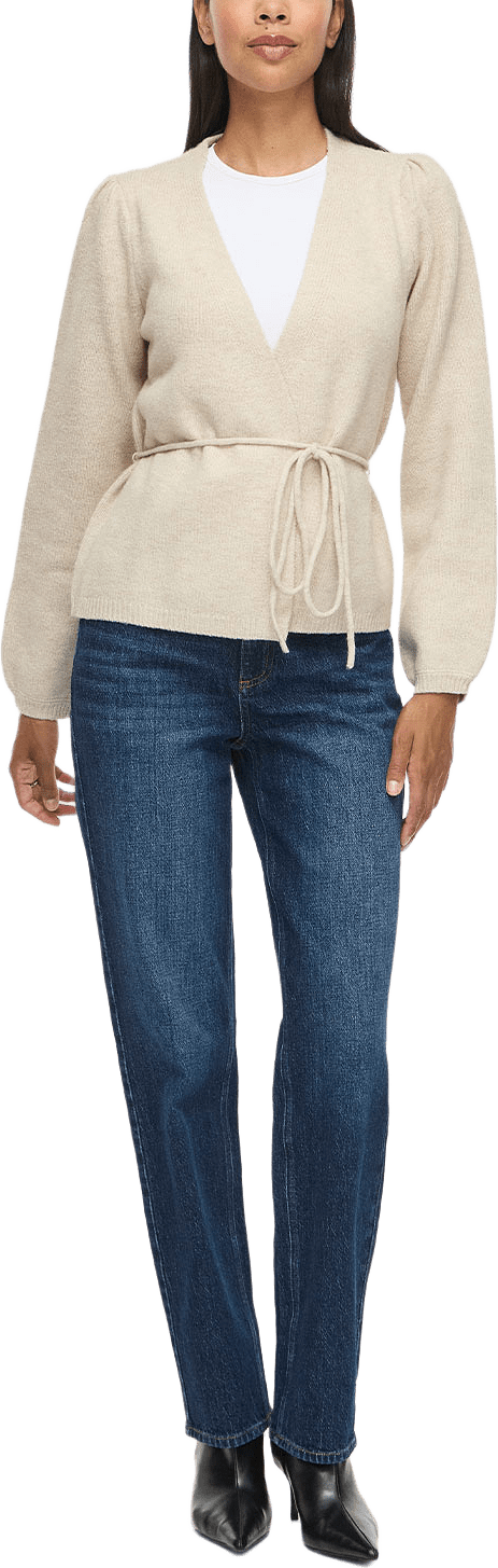 Vikehla Belt Knit Cardigan, från Vila, i färgen Birch.