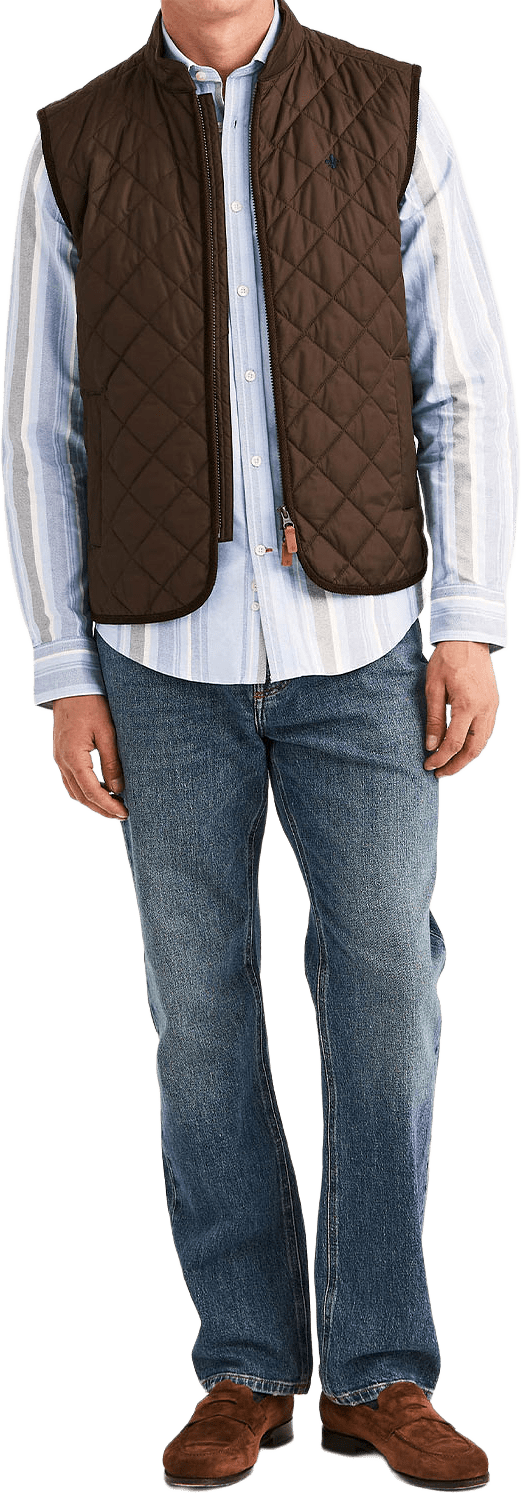 Teddy Quilted Vest, från Morris, i färgen Brown.