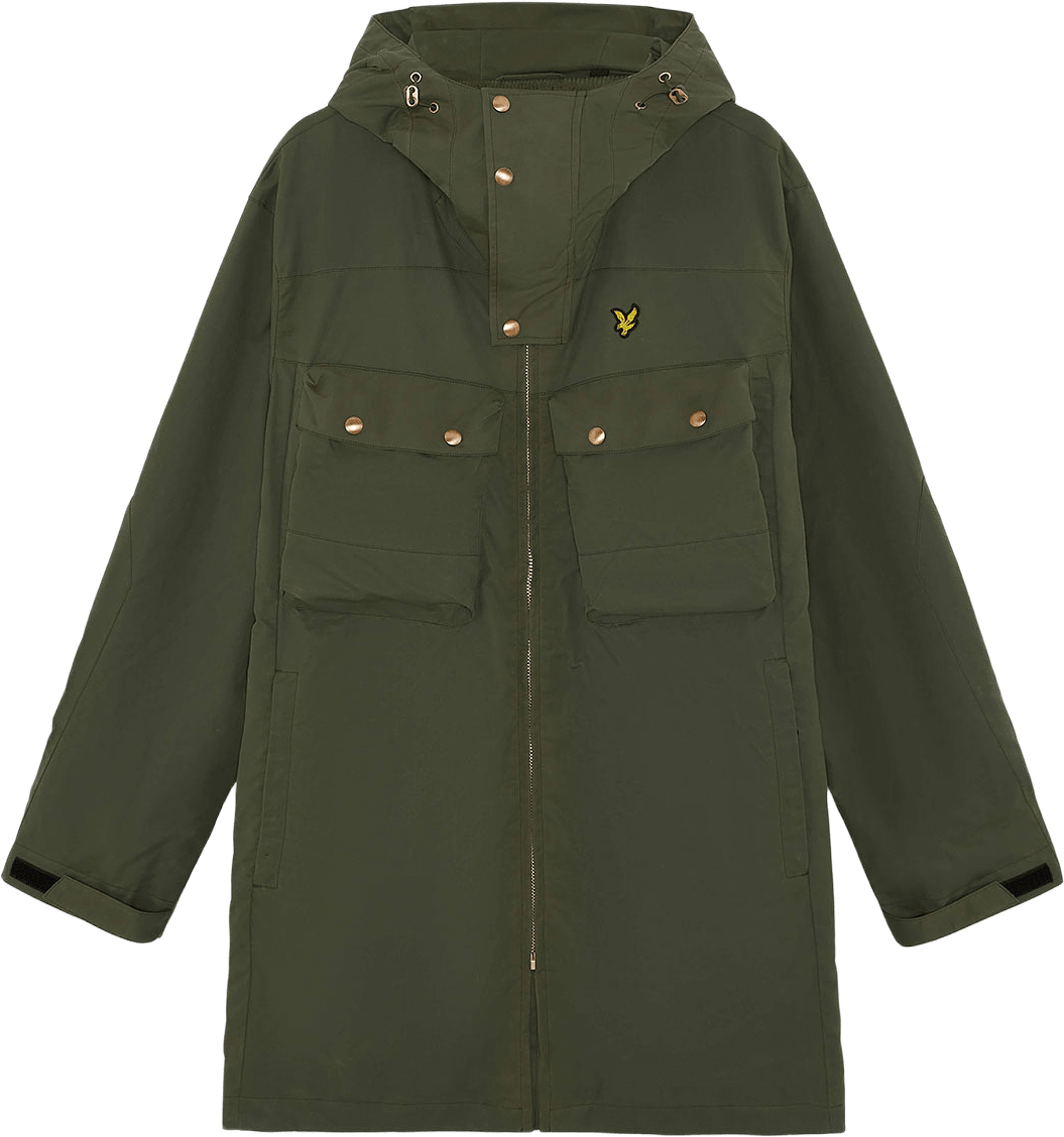 Waxed Guard Parka, från Lyle & Scott, i färgen True Olive.
