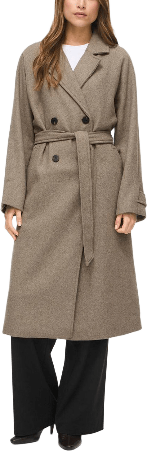 Viwollie Button Long Coat, från Vila, i färgen Falcon Melange.