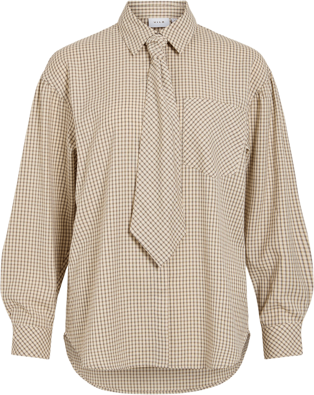 Vinera Loose Shirt, från Vila, i färgen Birch Checks.