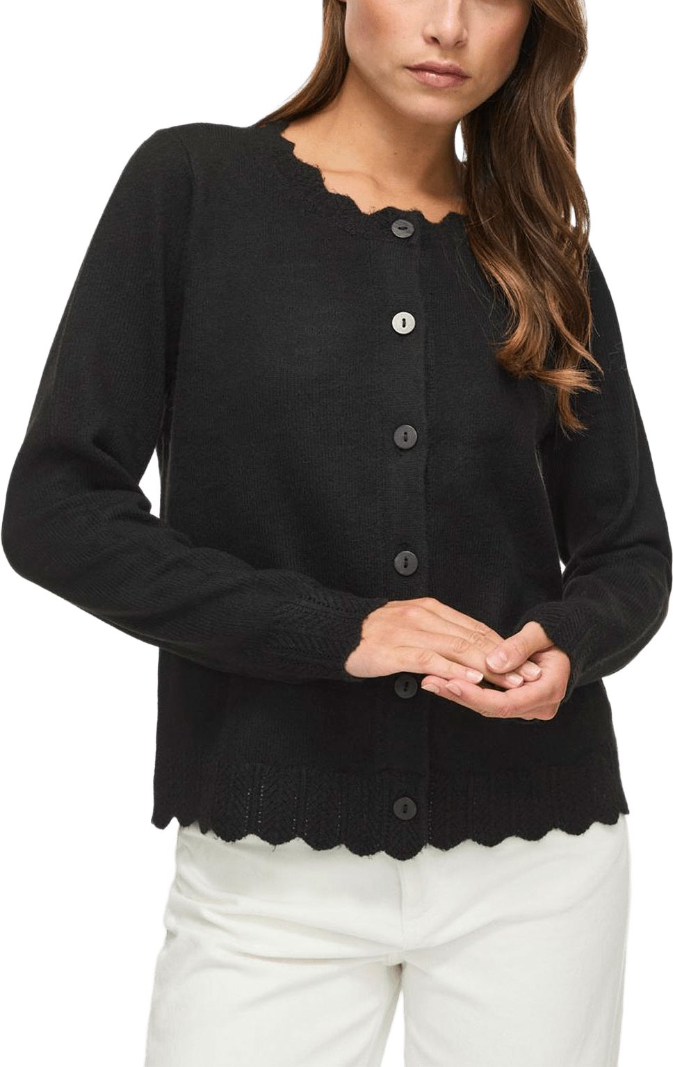Vinikolina Knit Cardigan, från Vila, i färgen Black Beauty.