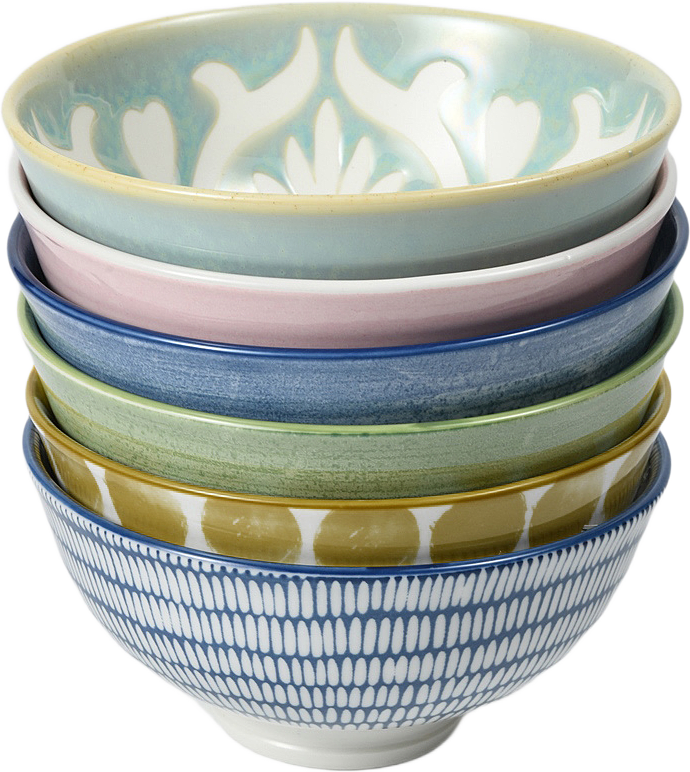 Skål POSITANO 12 cm, 6-pack, från PORTOLINO LIVING, i färgen Multi.