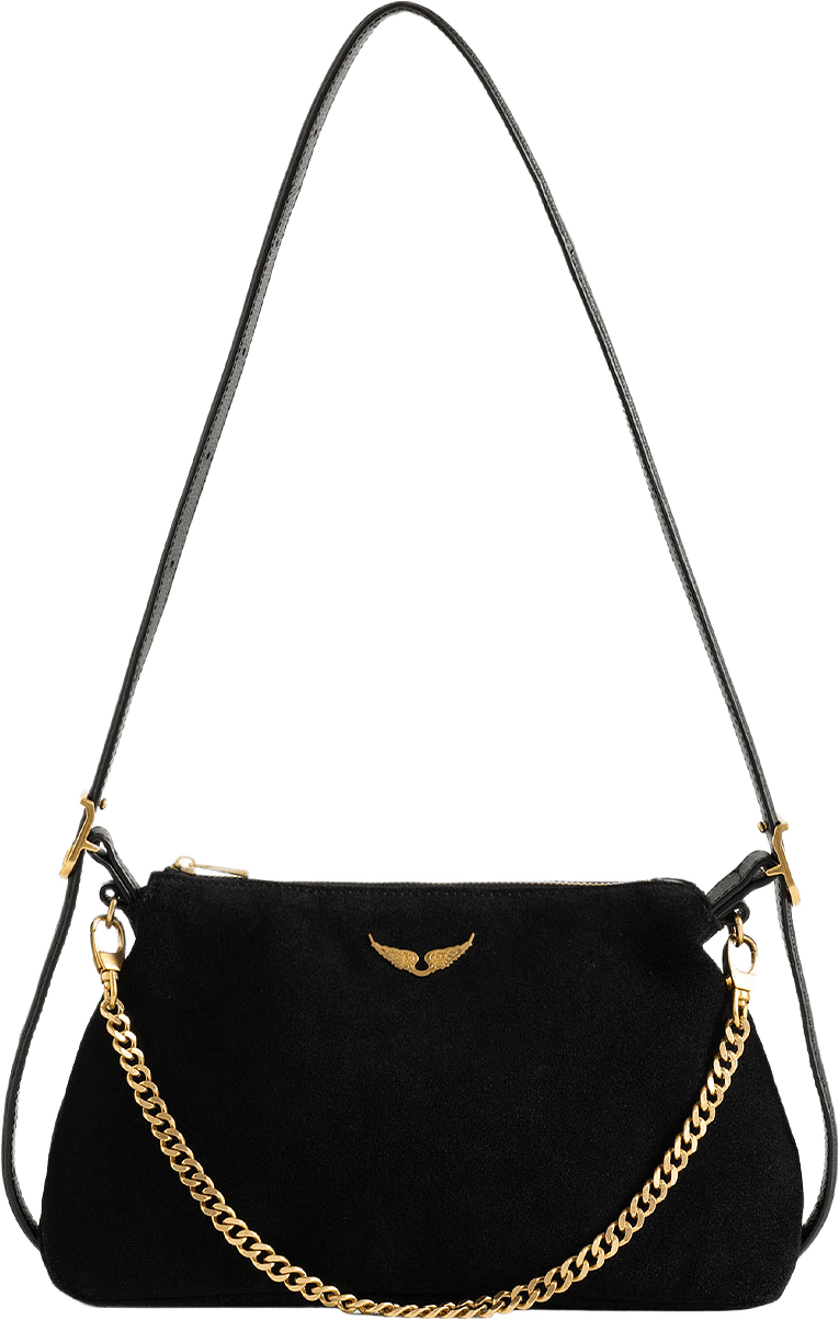Jim nano Suede Bag, från Zadig & Voltaire, i färgen Black Gold.