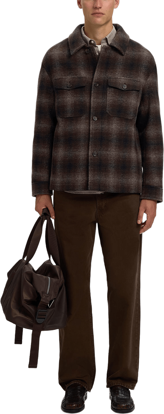 Mitch Wool Blend Jacket, från Selected, i färgen Delicioso Navy / Grey.