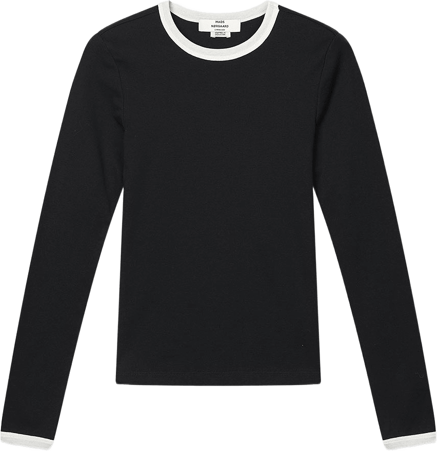 Grace jersey Camille Tee LS, från Mads Nørgaard, i färgen Black/Vanilla Ice.