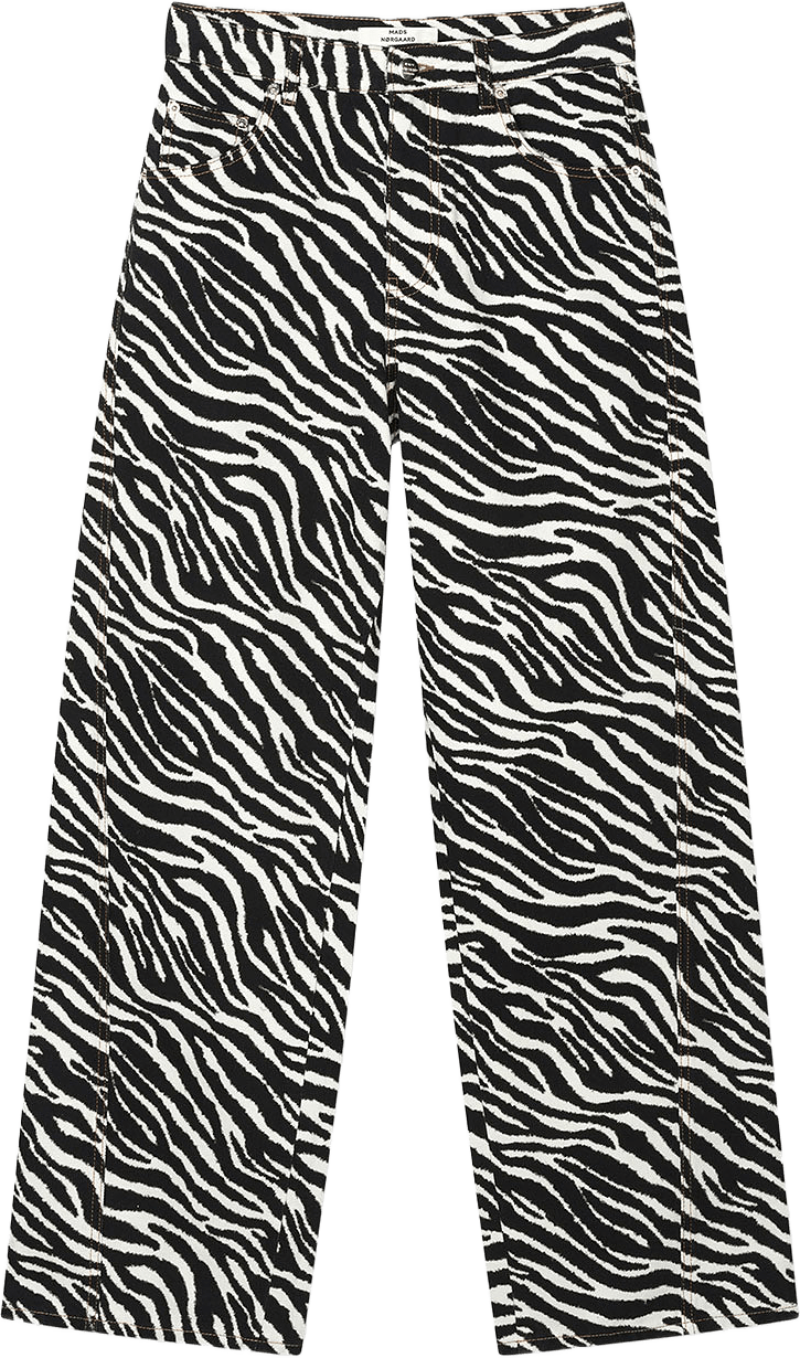 Mock Twill Christel AOP Jeans, från Mads Nørgaard, i färgen Zebra.