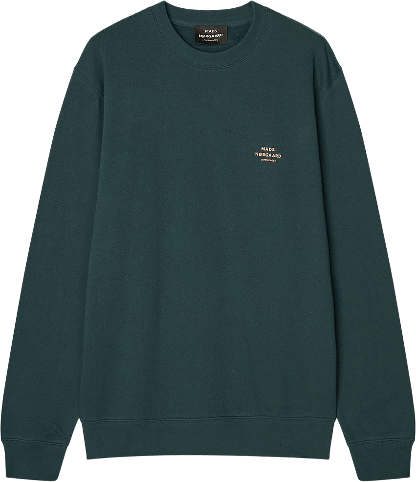 Cotton Light Crew Logo Sweatshirt, från Mads Nørgaard, i färgen Magical Forest.