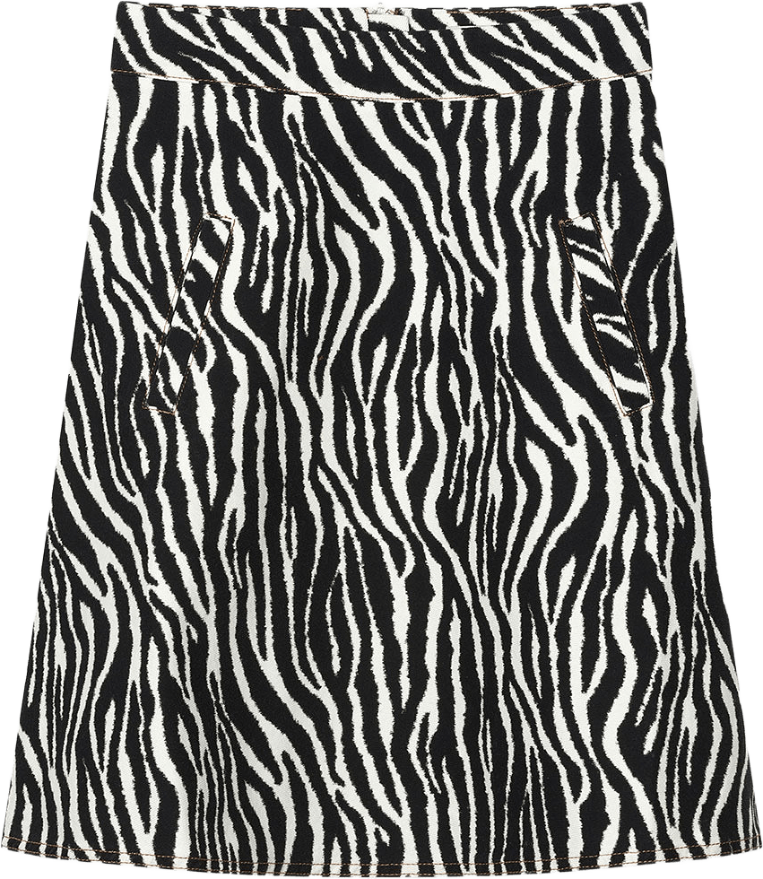 Mock Twill Stelly AOP Skirt, från Mads Nørgaard, i färgen Zebra.