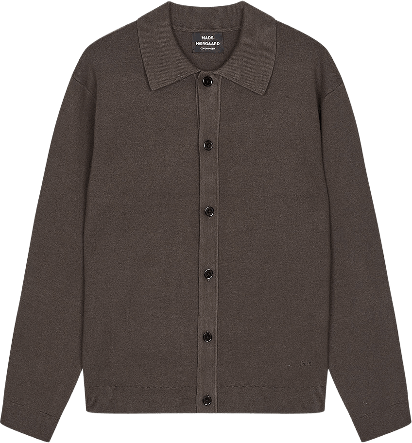 Urban Brando Polo LS Knitwear, från Mads Nørgaard, i färgen Turkish Coffee.