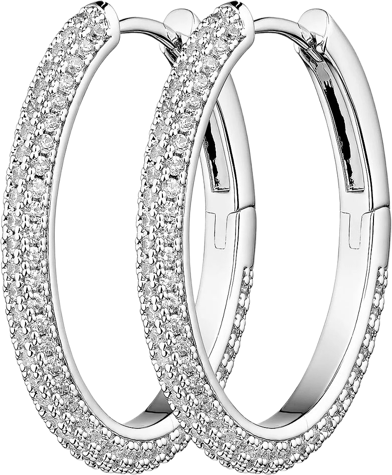 Bianca Boho Just Perfect Hoops, från Charlotte Bonde STHLM, i färgen Silver/Rock Crystal.
