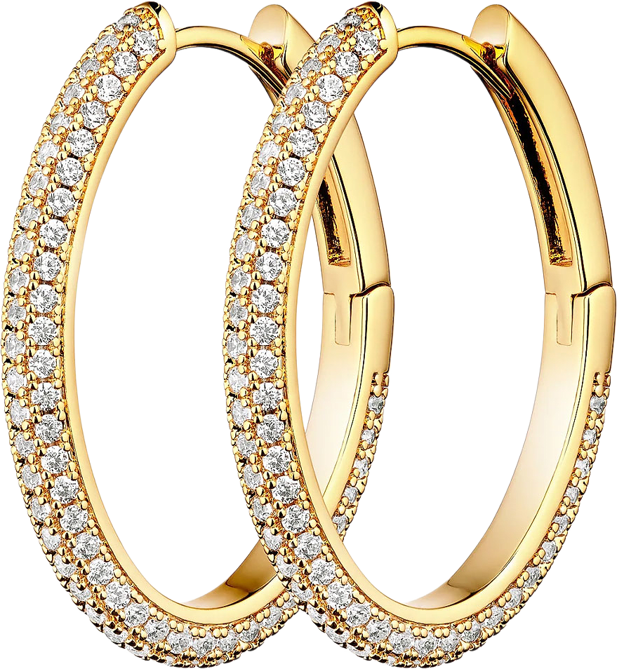 Bianca Boho Just Perfect Hoops, från Charlotte Bonde STHLM, i färgen Gold/Rock Crystal.