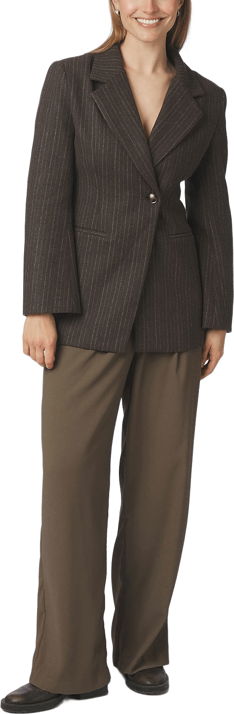 Bowie Stripe Blazer, från Neo Noir, i färgen Brown.