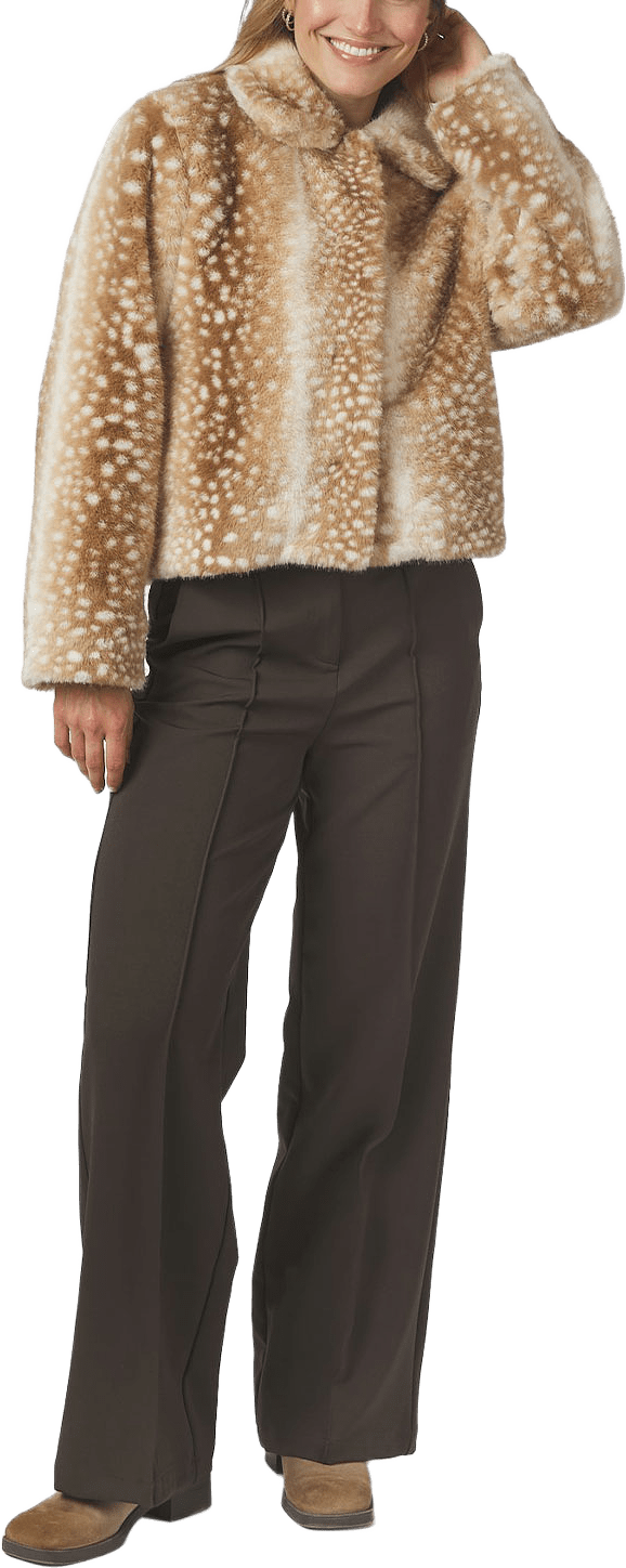 Camina Faux Fur Jacket, från Neo Noir, i färgen Beige.