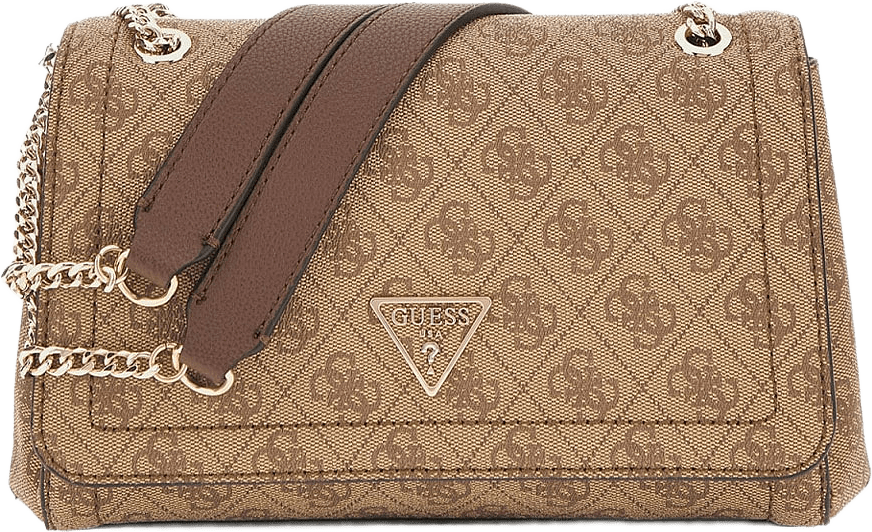 Noelle Ii Cnvrtble Xbody Flap Crossbody Bag, från Guess, i färgen Latte Logo/Brown.