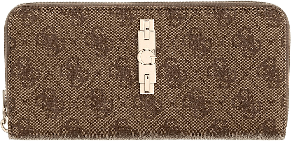 Yvonne Logo Slg Large Zip Around Wallet, från Guess, i färgen Latte Logo.