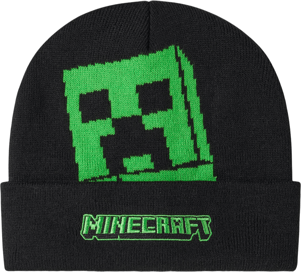 Jensby Minecraft Beanie, från Name It, i färgen Black.