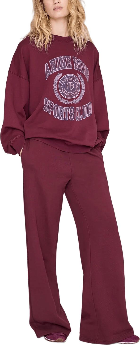 Miles Sweatshirt Collegiate, från Anine Bing, i färgen Burgundy.