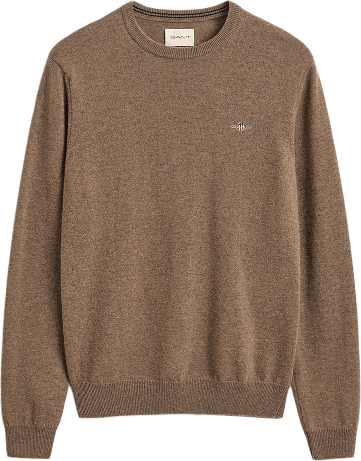 Superfine Lambswool C-Neck, från GANT, i färgen Lt Brown Melange.